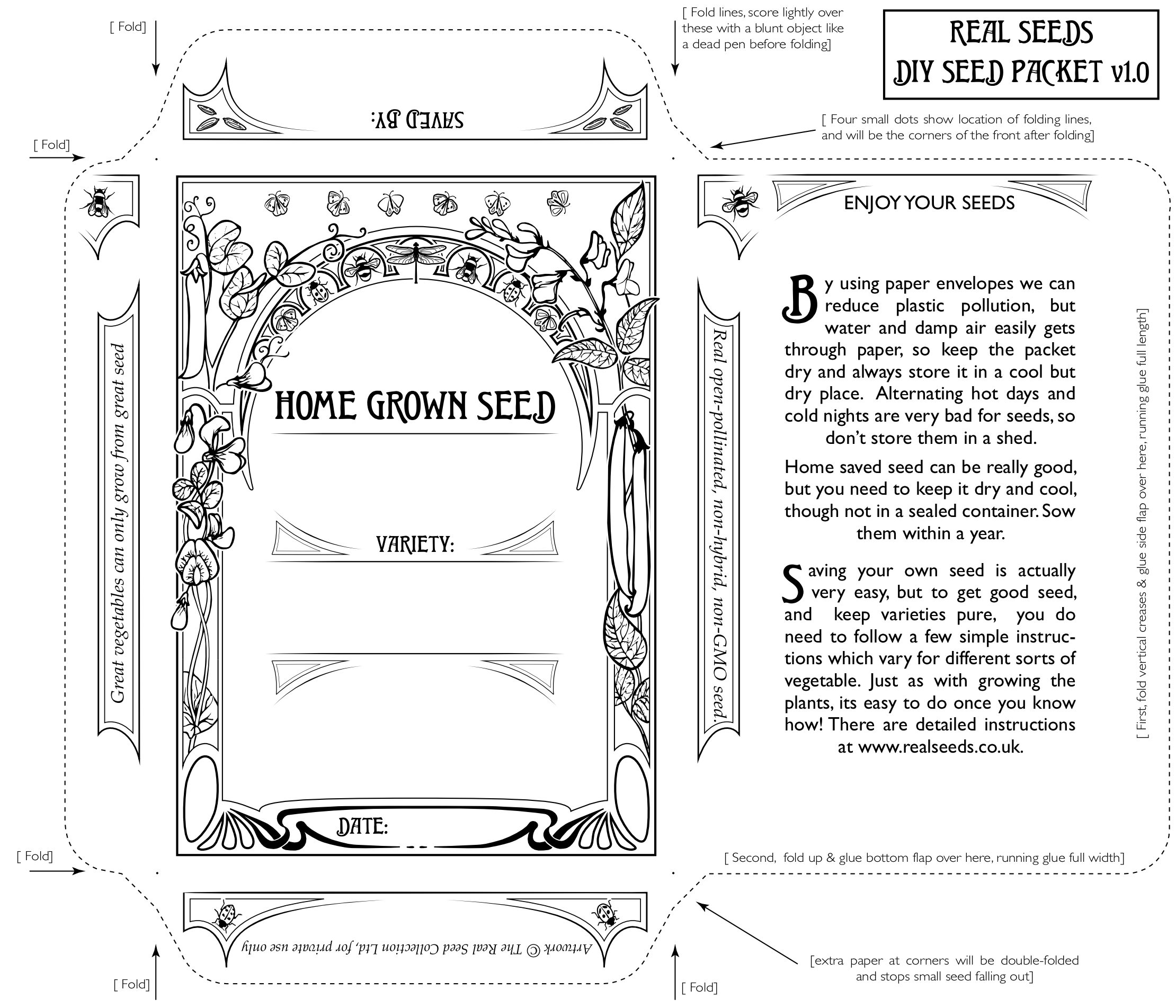 garden seed envelope templates